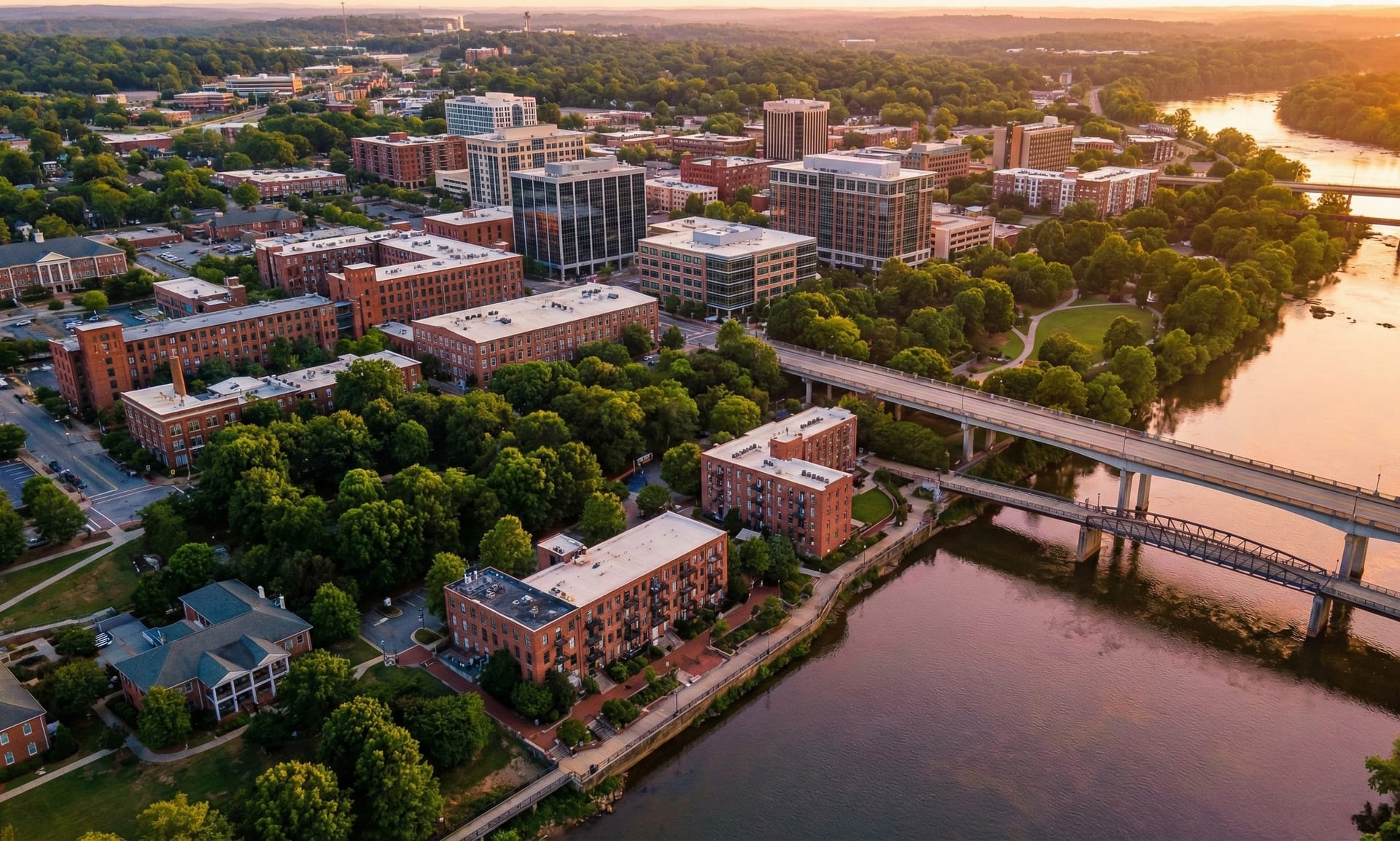 Aerial view of real estate development